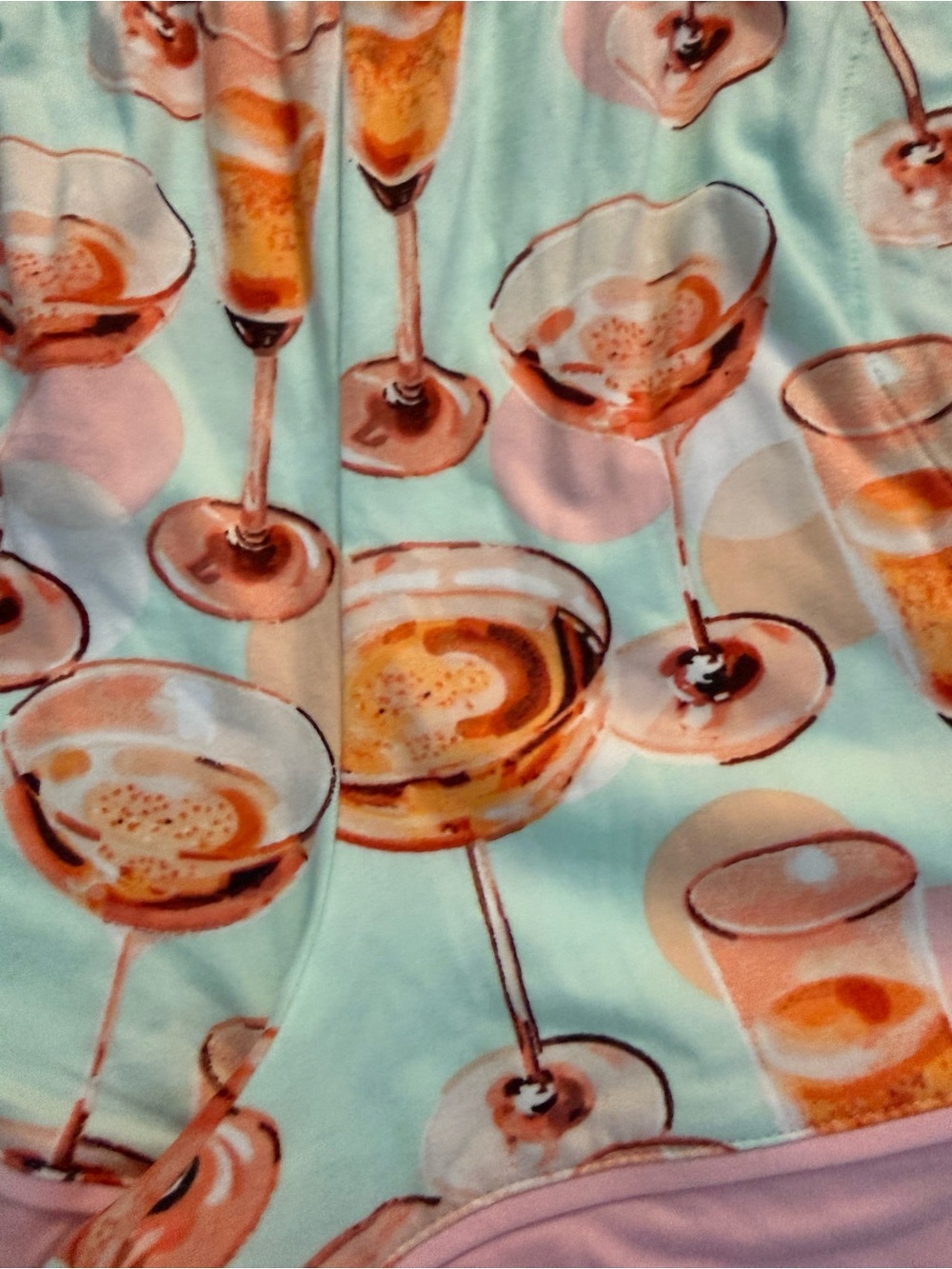 Women’s Mint & Pink Cocktail-Print Pajama Set - Picture 5 of 11